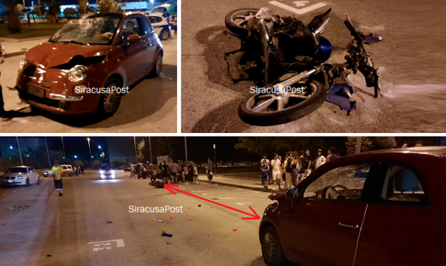 Siracusa, violento scontro auto-moto alla Pizzuta: ferito il giovane centauro