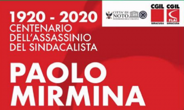 Noto, intitolazione di una piazzetta al sindacalista Paolo Mirmina