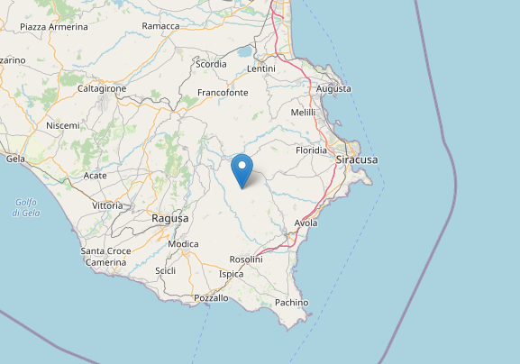 Scossa di terremoto di magnitudo 2.2  a 8 chilometri da Palazzolo Acreide