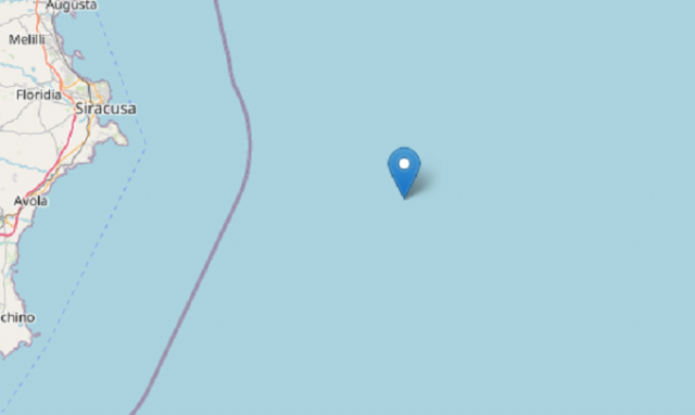 Scossa di terremoto di magnitudo 2.2 in mare al largo di Siracusa