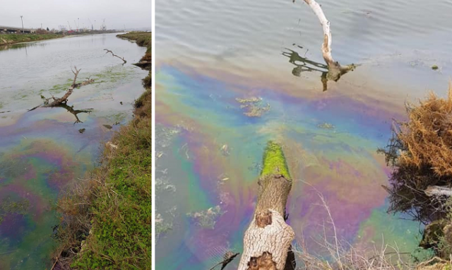 Augusta, strani riflessi nelle acque del fiume Mulinello: la denuncia del Comitato Stop Veleni