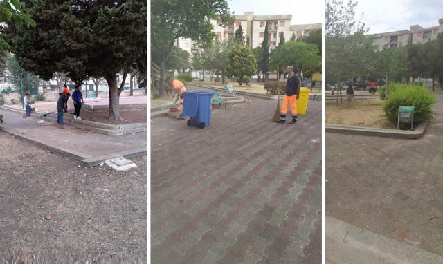 Siracusa, bonificato dai volontari il parco Robinson di via Algeri: struttura vandalizzata e nel degrado